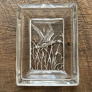 Vintage Flying Duck Rectangular Glass Ashtray Outdoor Adventure